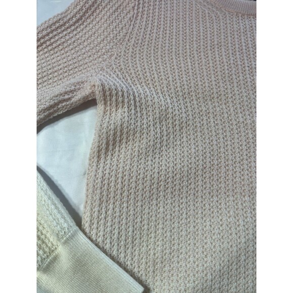 GAP Ombre Waffle Knit Balloon Sleeve Top Small Yellow Pink Cozy  Wool Lounge - Picture 4 of 9